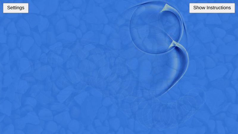 Water: ripples spreading across a pebbled pool